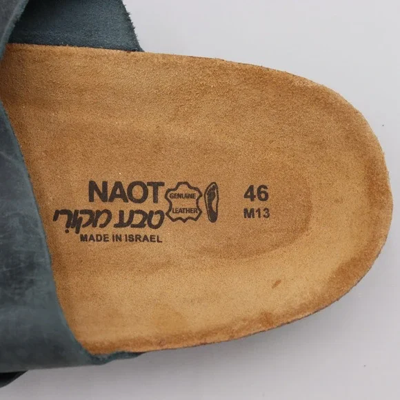 Naot Men's Santa Cruz Sandals Size EU 46 US 13 Gray Nubuck Leather Cork Soles